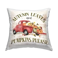 Stupell Industries Autumn Leaves Phrase Decorative Printed Throw Pillow