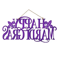 Glitzhome® 24" Metal "HAPPY MARDI GRAS" Wall Decor