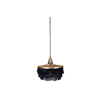 Hello Honey® 16" Charcoal Metal Pendant Light with Fringe