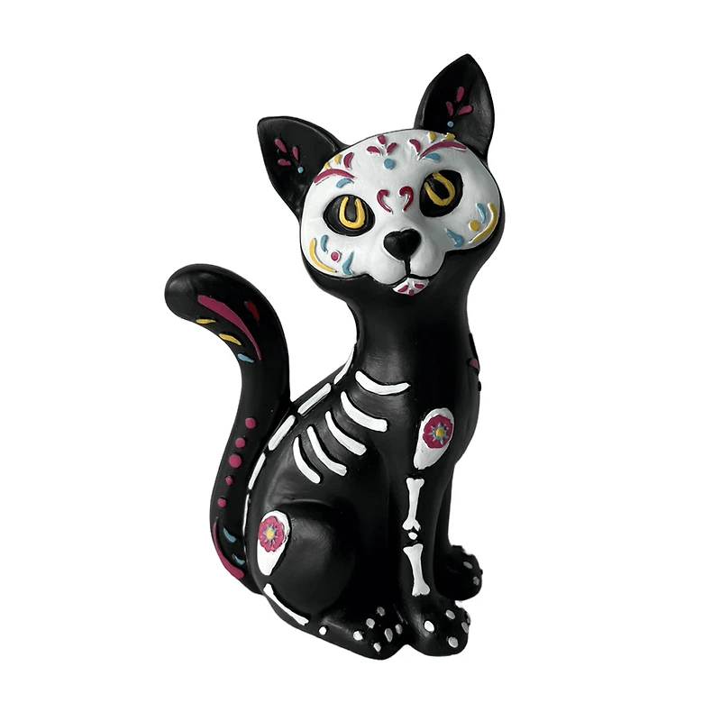 8.75" Day of the Dead Sitting Skeleton Cat Tabletop Décor by Ashland®
