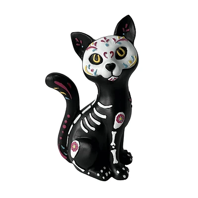8.75" Day of the Dead Sitting Skeleton Cat Tabletop Décor by Ashland®