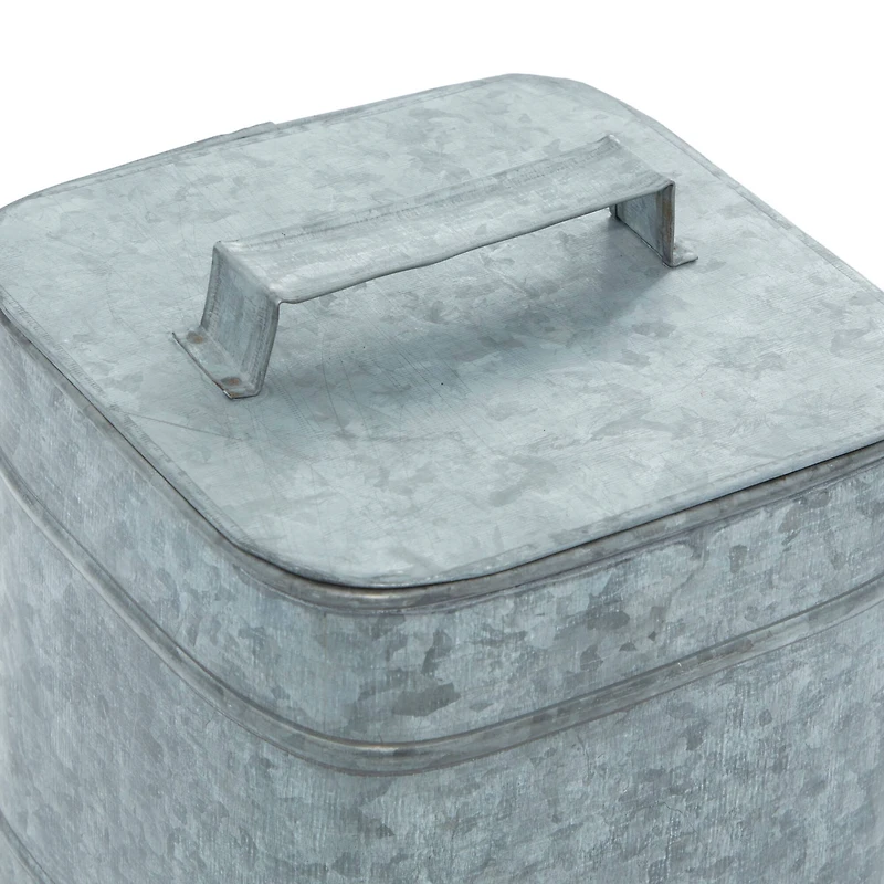 Silver Metal Farmhouse Box Set, 7" & 8"