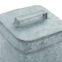 Silver Metal Farmhouse Box Set, 7" & 8"