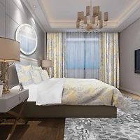 Designart 'Patchwork Pattern with Hearts' Patterned Bedding Set