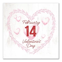 Valentines Day Calendar Wreath Canvas Wall Art
