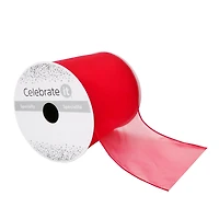 4" x 10yd. Sheer Wired Ribbon by Celebrate It® Specialty