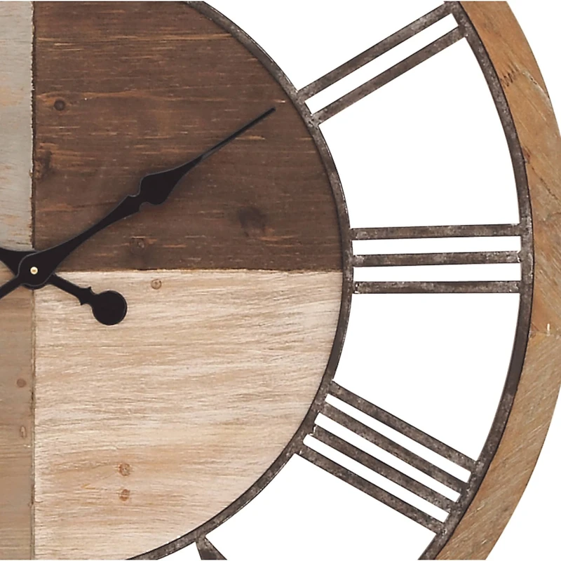 Brown Farmhouse Wood Wall Clock, 36" x 36"