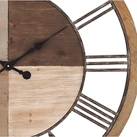 Brown Farmhouse Wood Wall Clock, 36" x 36"