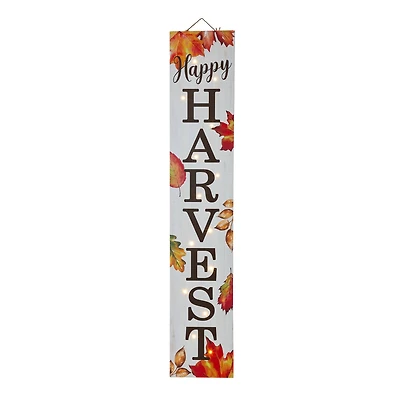 Glitzhome® 42" Fall Lighted Maple Leaves Wooden Porch Sign