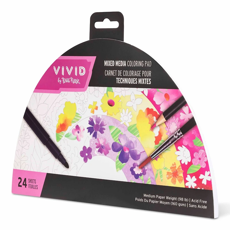 VIVID by Brea Reese® Rainbow Mixed Media Coloring Pad