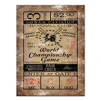 World Champ Game Ticket 12" x 16" Canvas Wall Art