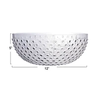 Hello Honey® 12" Clear Hobnail Round Glass Serving Bowl