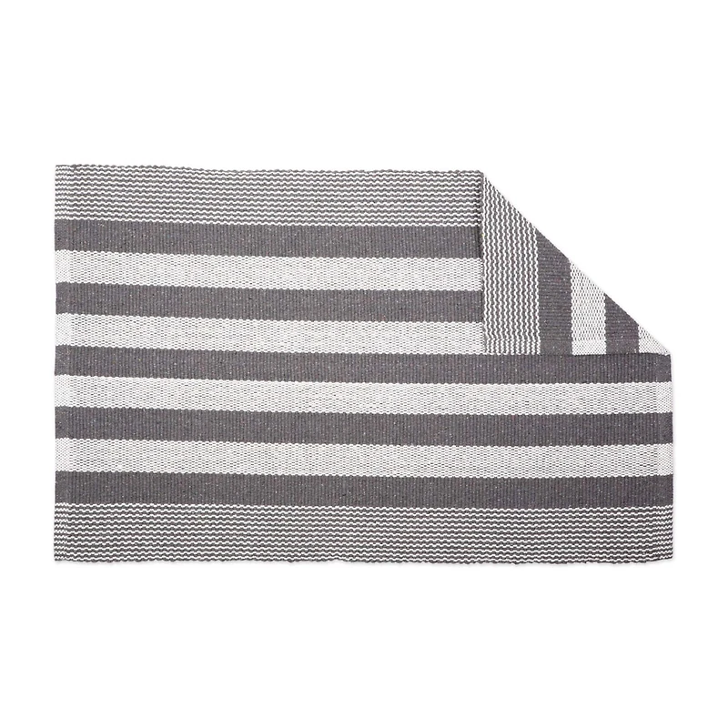 DII® Gray Cabana Stripe Recycled Yarn Rug, 2ft. x 3ft.