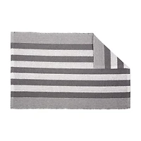 DII® Gray Cabana Stripe Recycled Yarn Rug, 2ft. x 3ft.