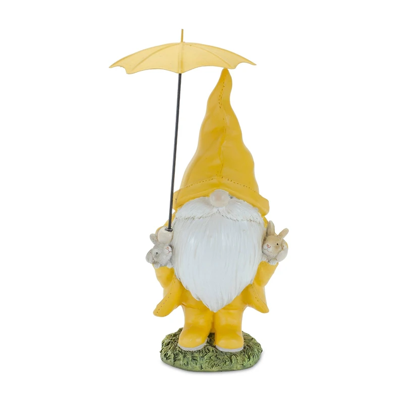 Garden Gnomes with Umbrellas & Woodland Animals Set