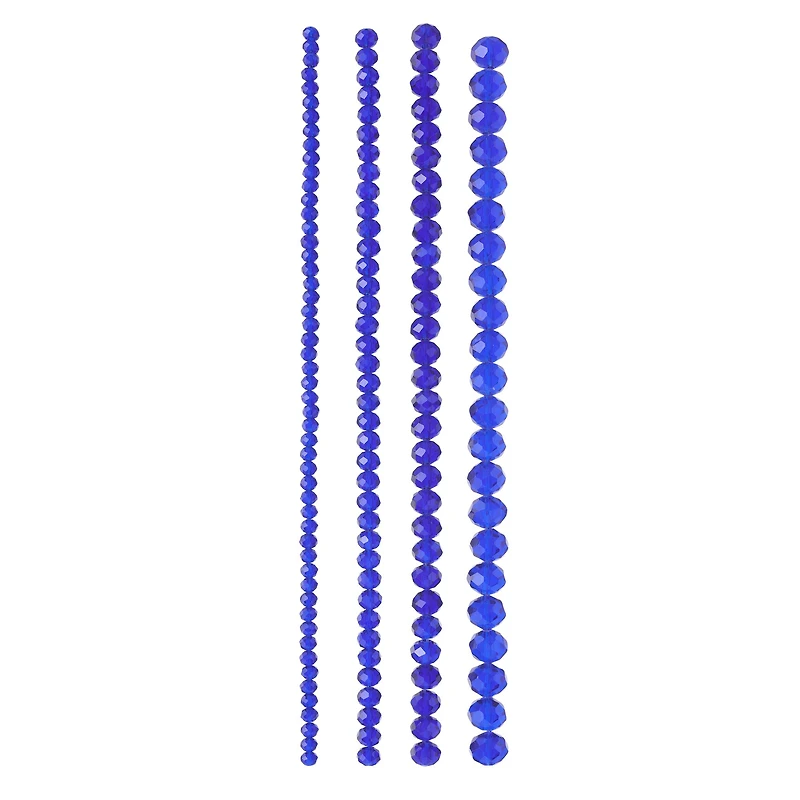 Blue Faceted Glass Rondelle Beads by Bead Landing™