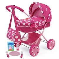 509 Crew Peppa Pig™ Pink and White Dots Baby Classic Doll Pram Set