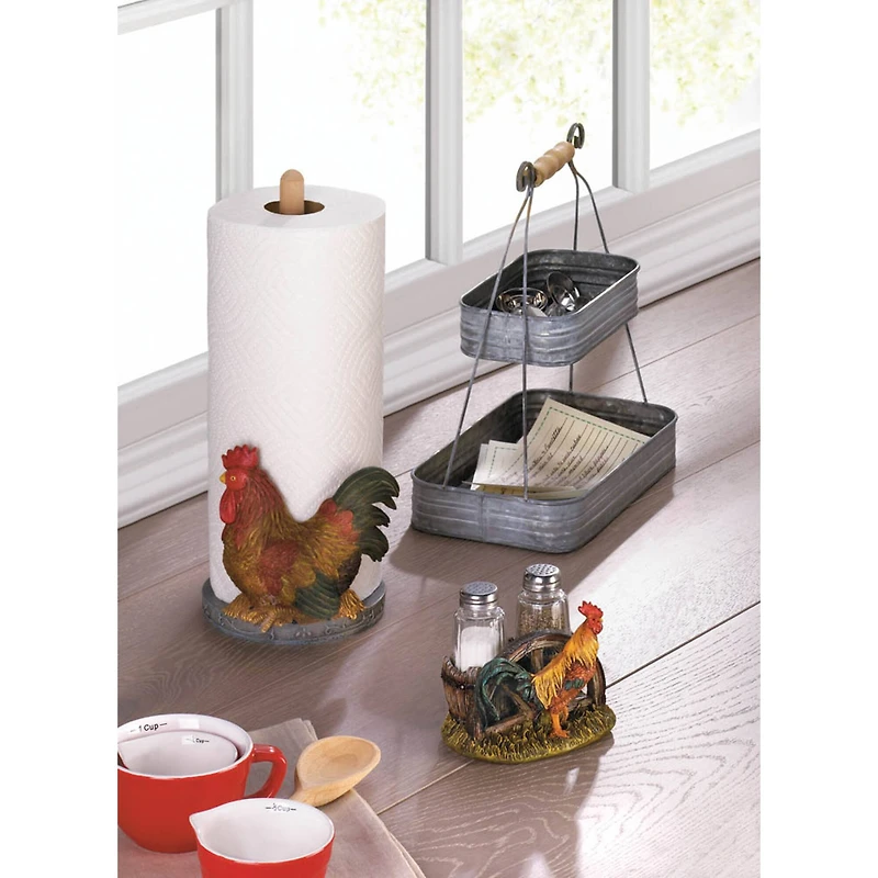 12" Country Rooster Paper Towel Holder