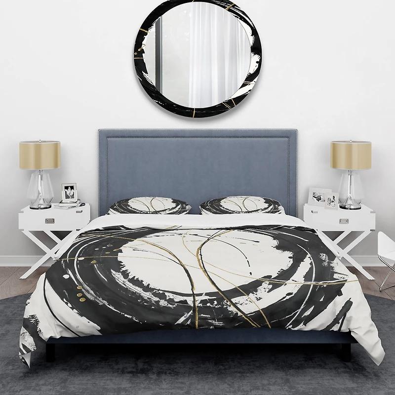 Designart 'Gold Metallic Circle' Glam Bedding Set