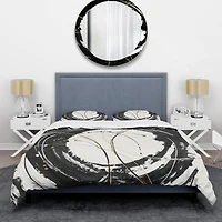 Designart 'Gold Metallic Circle' Glam Bedding Set