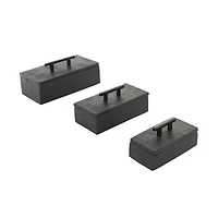 Black Marble Decorative Box with Aluminum Bar Handles, 3ct.