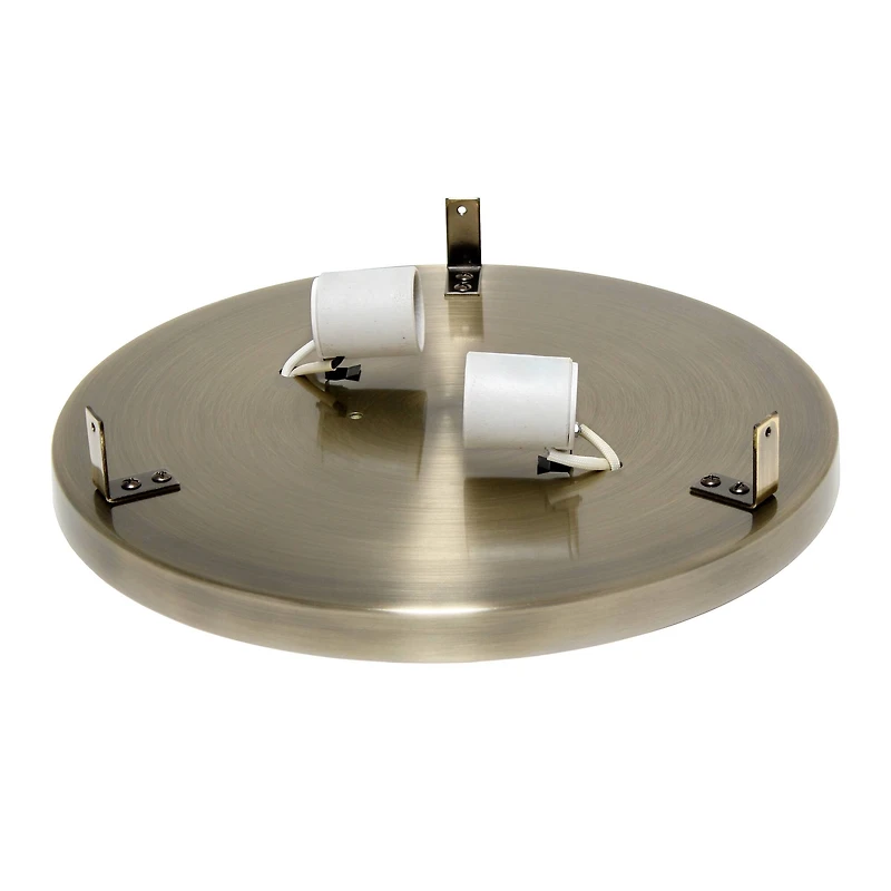 Lalia Home 12" Antique Brass Glam 2-Light Round Flush Mount