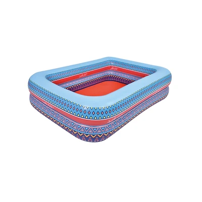 Pool Central® 69" Inflatable Rectangular Bohemian Print Swimming Pool