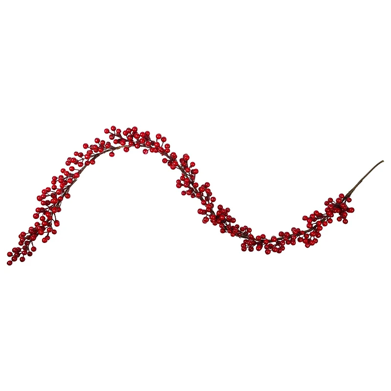 5ft. Artificial Christmas Red Berry Twig Garland