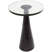 24" Black Aluminum Geometric Cone Accent Table
