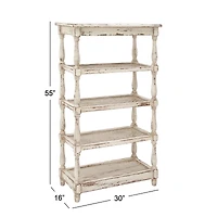 White Wood Farmhouse Shelving Unit
