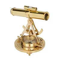 Brass Coastal Telescope Compass, 8" x 8" x 8"