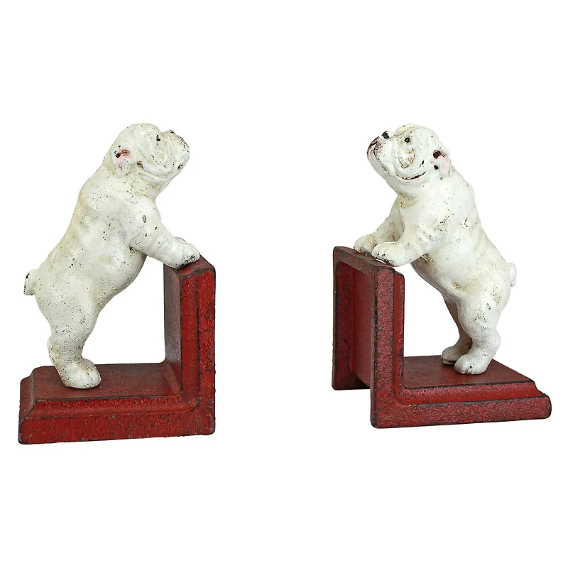 5.5" Over the Fence Bulldog Cast Iron Bookend Set