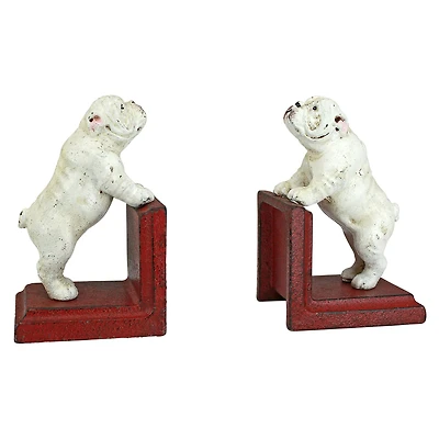 5.5" Over the Fence Bulldog Cast Iron Bookend Set