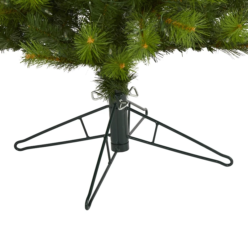 6.5ft. Pre-Lit Green Valley Pine Artificial Christmas Tree, Warm White LED Lights