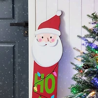 Glitzhome® 4.5ft. Wooden Santa Porch Sign with Fabric Dangling Legs