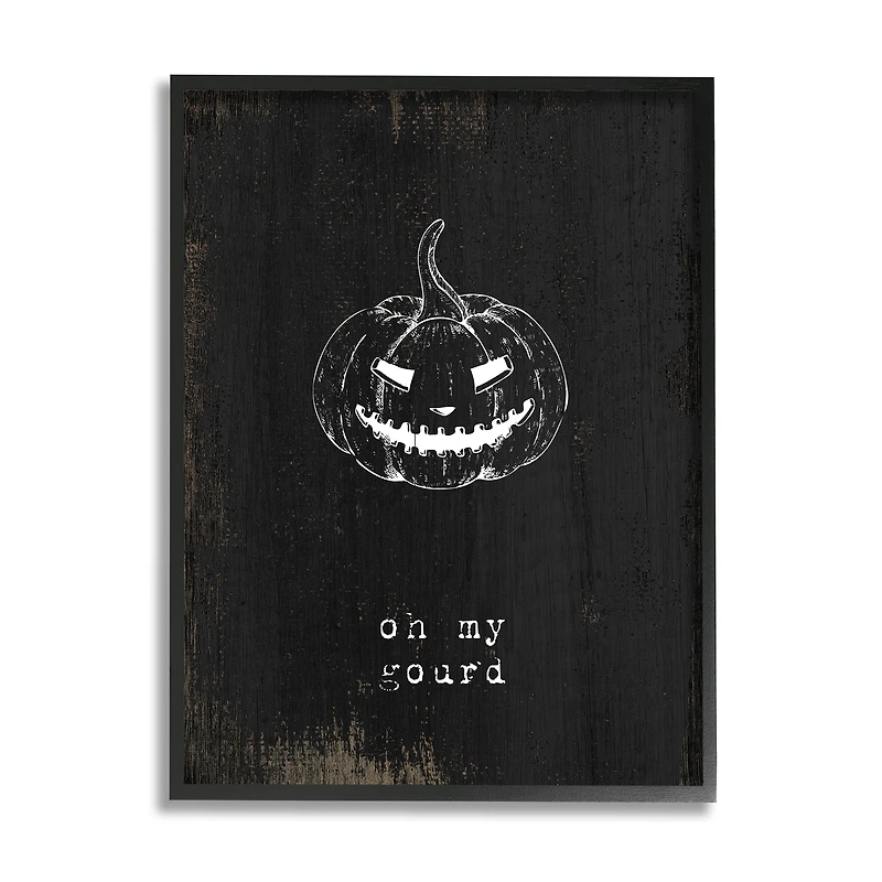 Stupell Industries Oh My Gourd Jack-o-Lantern Framed Giclee Art