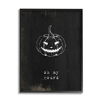 Stupell Industries Oh My Gourd Jack-o-Lantern Framed Giclee Art