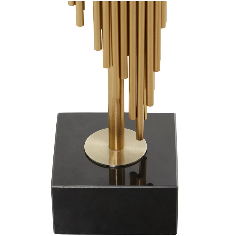 The Novogratz Gold Stainless Steel Vertical Pipe Stand Candle Holder Set