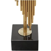 The Novogratz Gold Stainless Steel Vertical Pipe Stand Candle Holder Set
