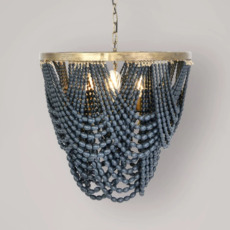 Hello Honey® 26" 2-Tier Draped Wood Bead Chandelier