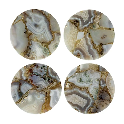 Hello Honey® 4" Multicolor Round Agate Coasters, 4ct.