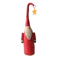 Hello Honey® 18" Hand-Painted Canvas Santa with Star Decoration