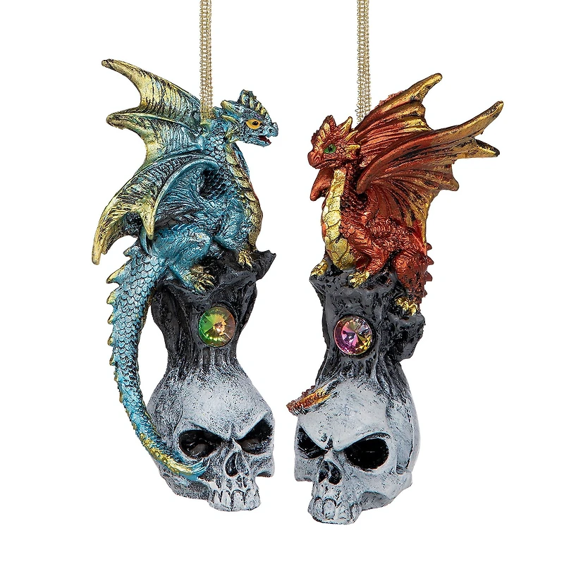 Design Toscano Dragons of Skull Hollow Ornament Set
