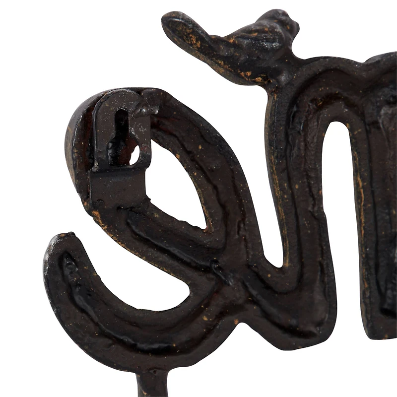 Black Metal Industrial Wall Hook, 11" x 12" x 2"