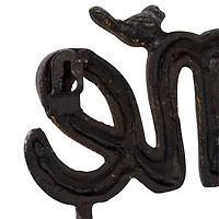 Black Metal Industrial Wall Hook, 11" x 12" x 2"