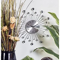 Silver Glam Metal Wall Clock