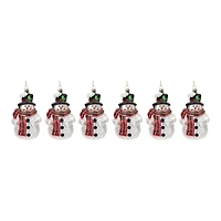 6ct. 5" Glittered Glass Snowman Ornaments