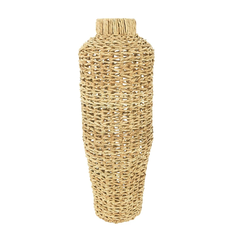 Hello Honey® 30" Handwoven Water Hyacinth & Rattan Floor Vase