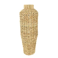Hello Honey® 30" Handwoven Water Hyacinth & Rattan Floor Vase