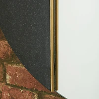 28" Black Contemporary Marble Wall Mirror